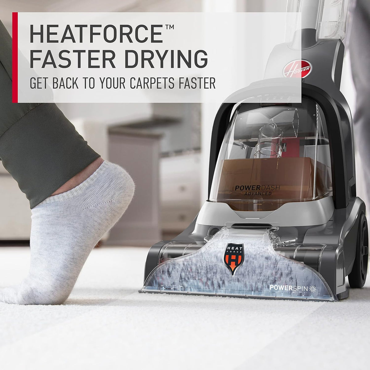 hoover powerdash pet advanced compact carpet cleaner machine showing dimensions