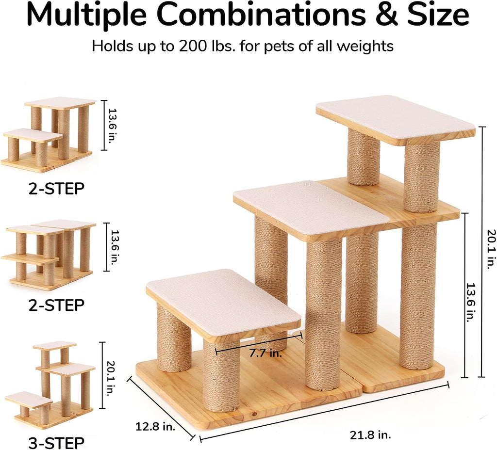 fukumaru dog stairs, solid wood pet stairs with, package contents