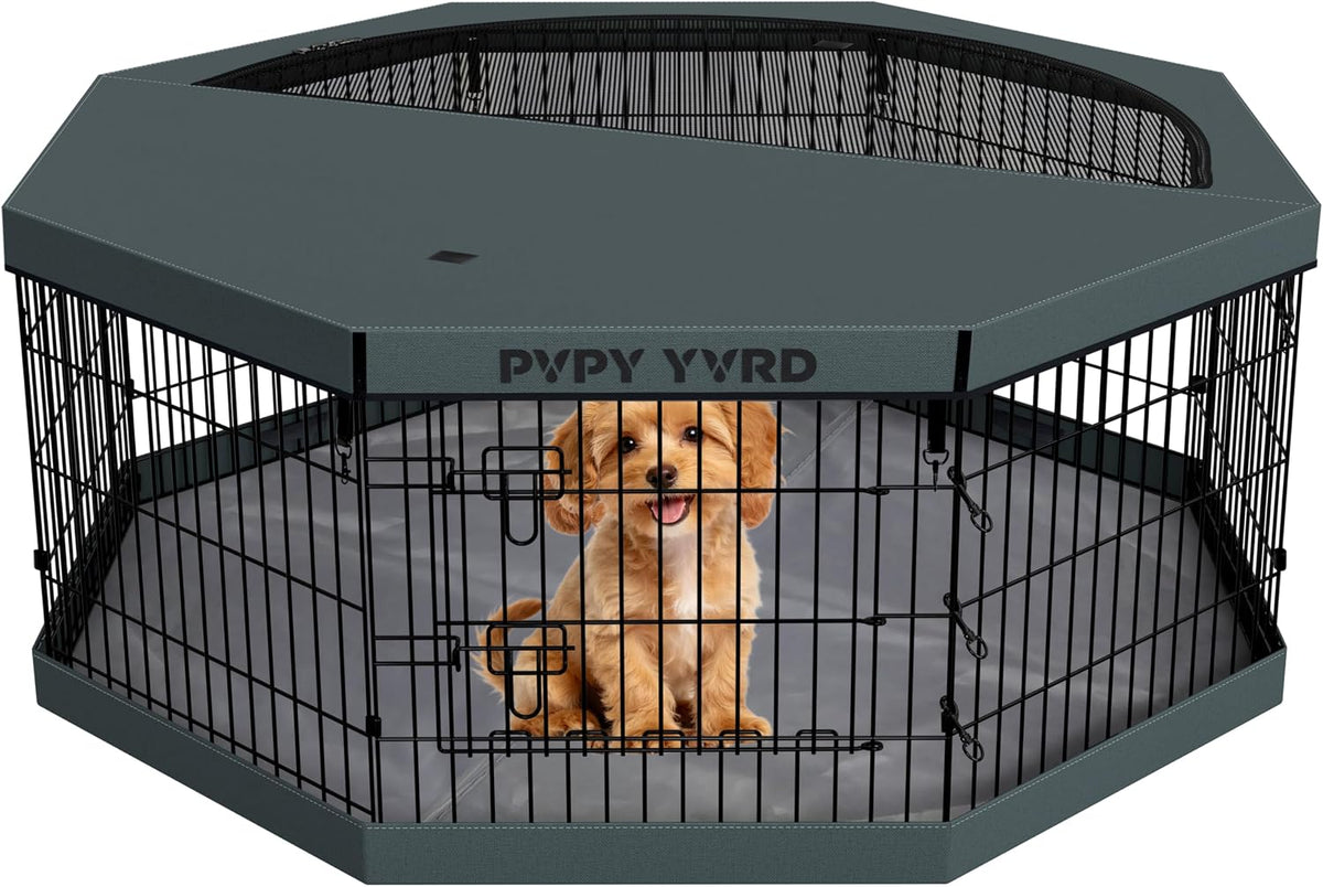 dog playpen with top cover and bottom pad,foldable, main product view
