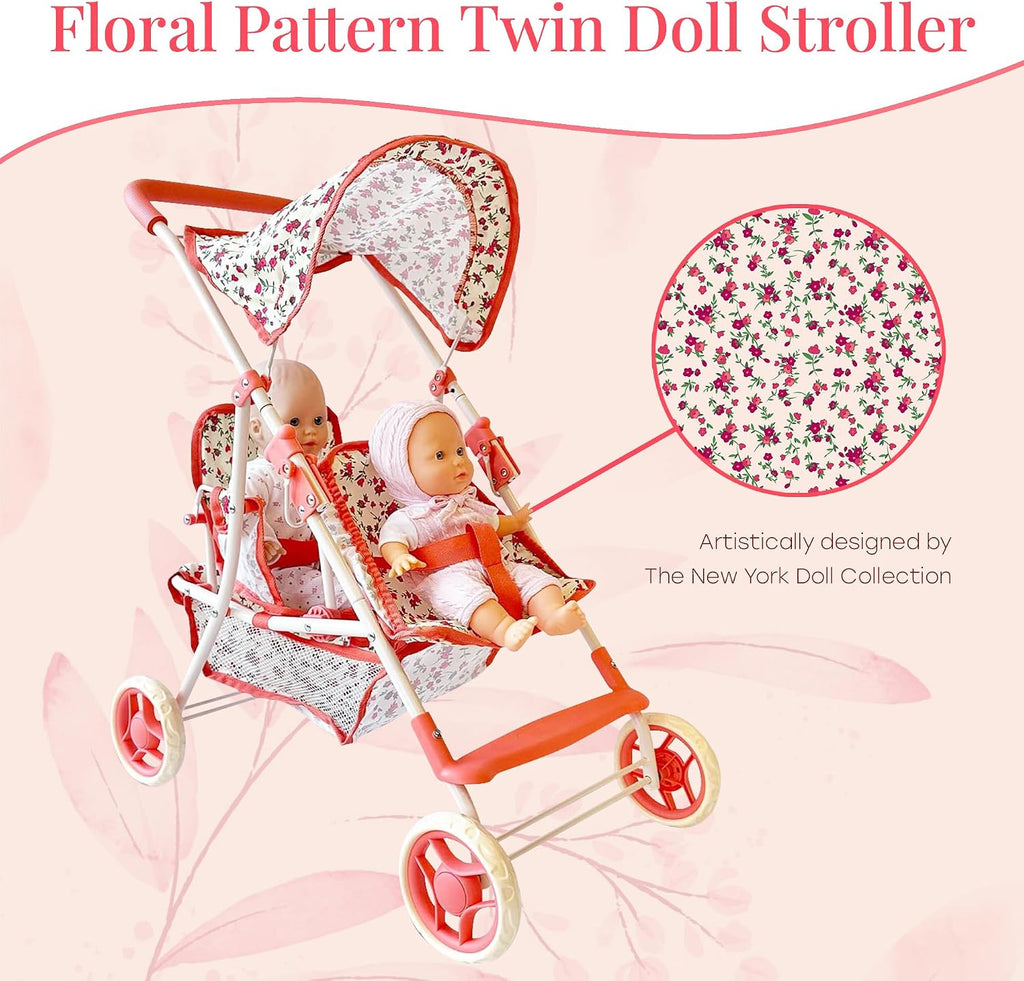 double doll stroller for baby dolls & twin, close-up detail