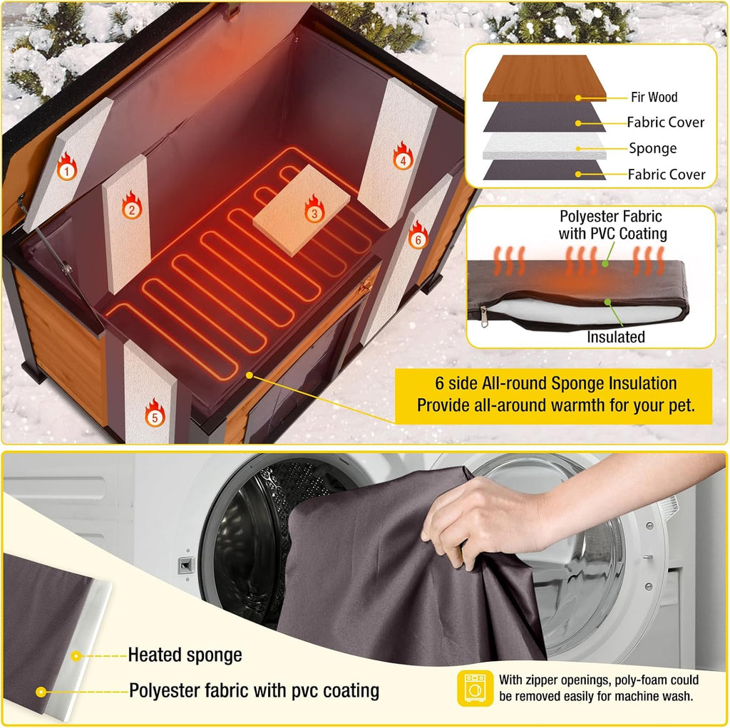 aivituvin dog house outdoor heated dog kennel with, package contents