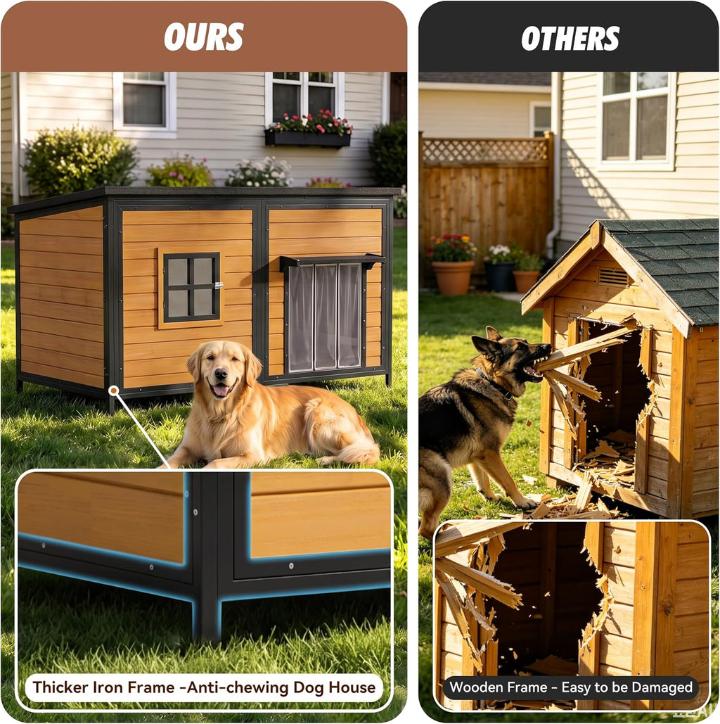 59" extra large outdoor dog house with insulated, package contents