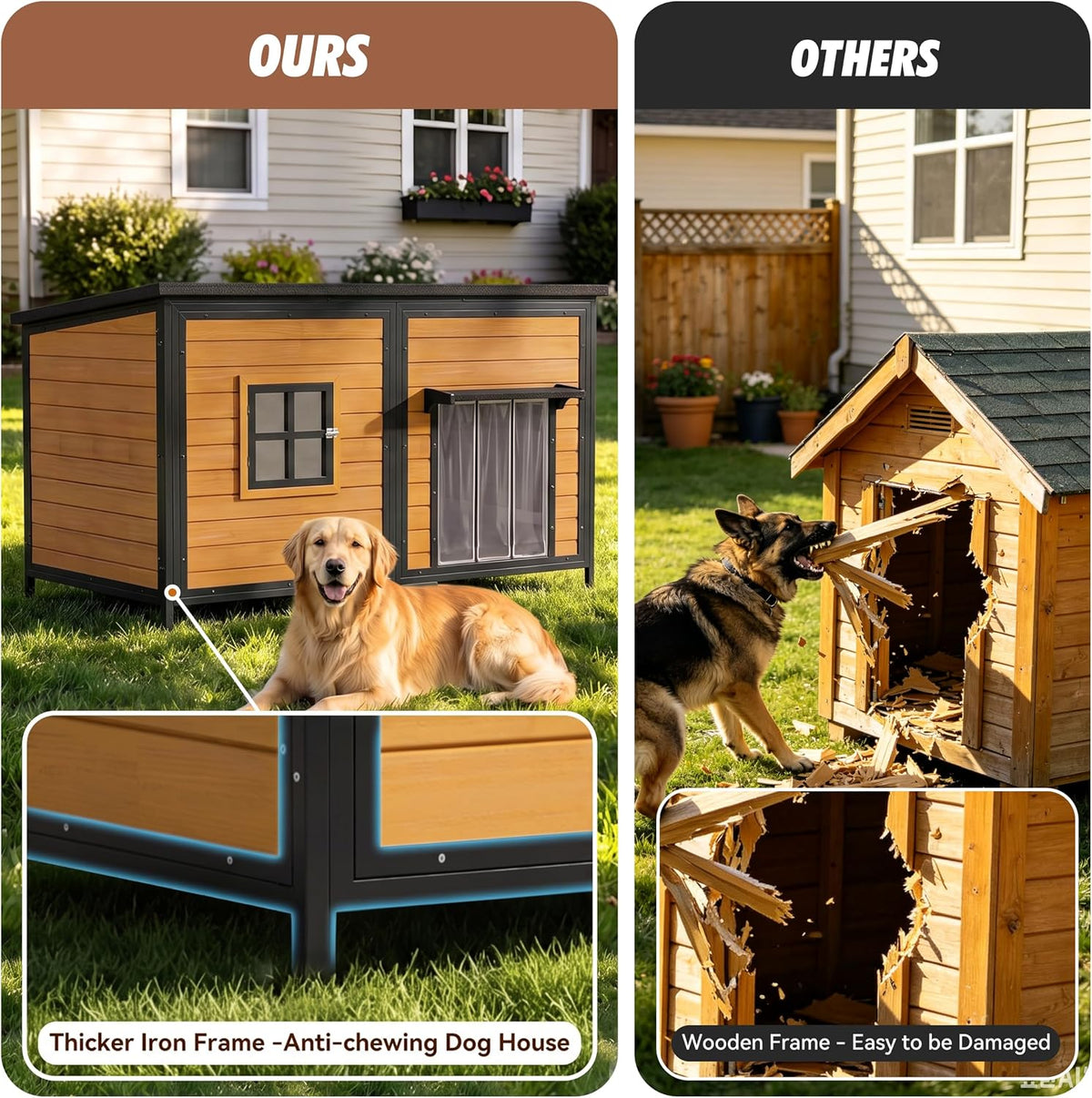 59" extra large outdoor dog house with insulated, package contents