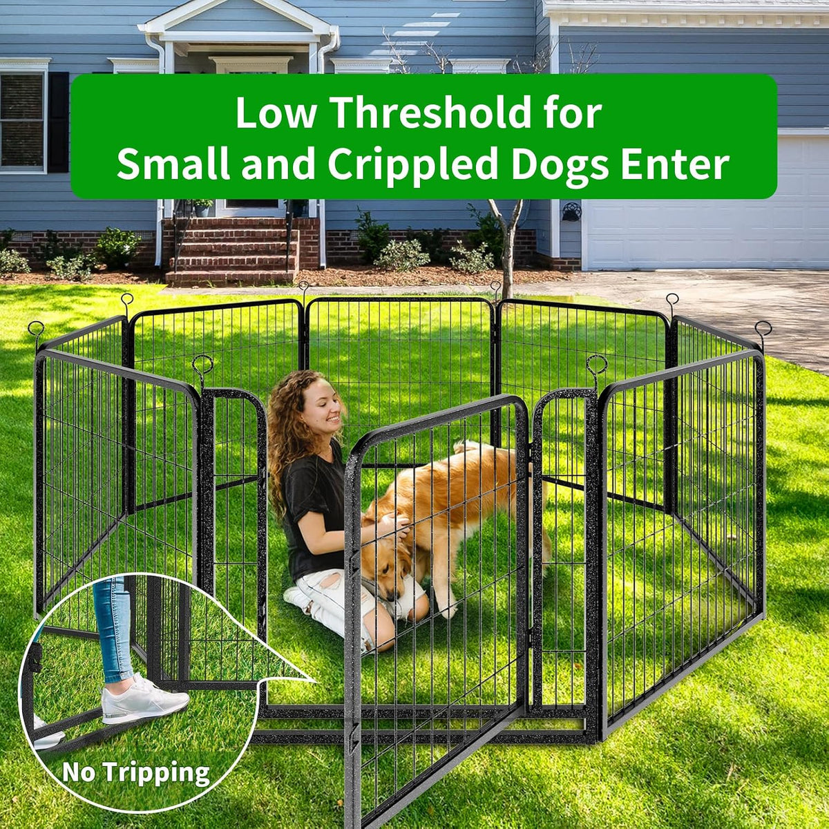 kfvigoho dog playpen outdoor extra wide 32 panels, close-up detail