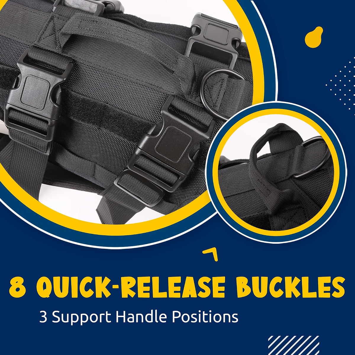 dog lift harness for rear leg support, professional, side view