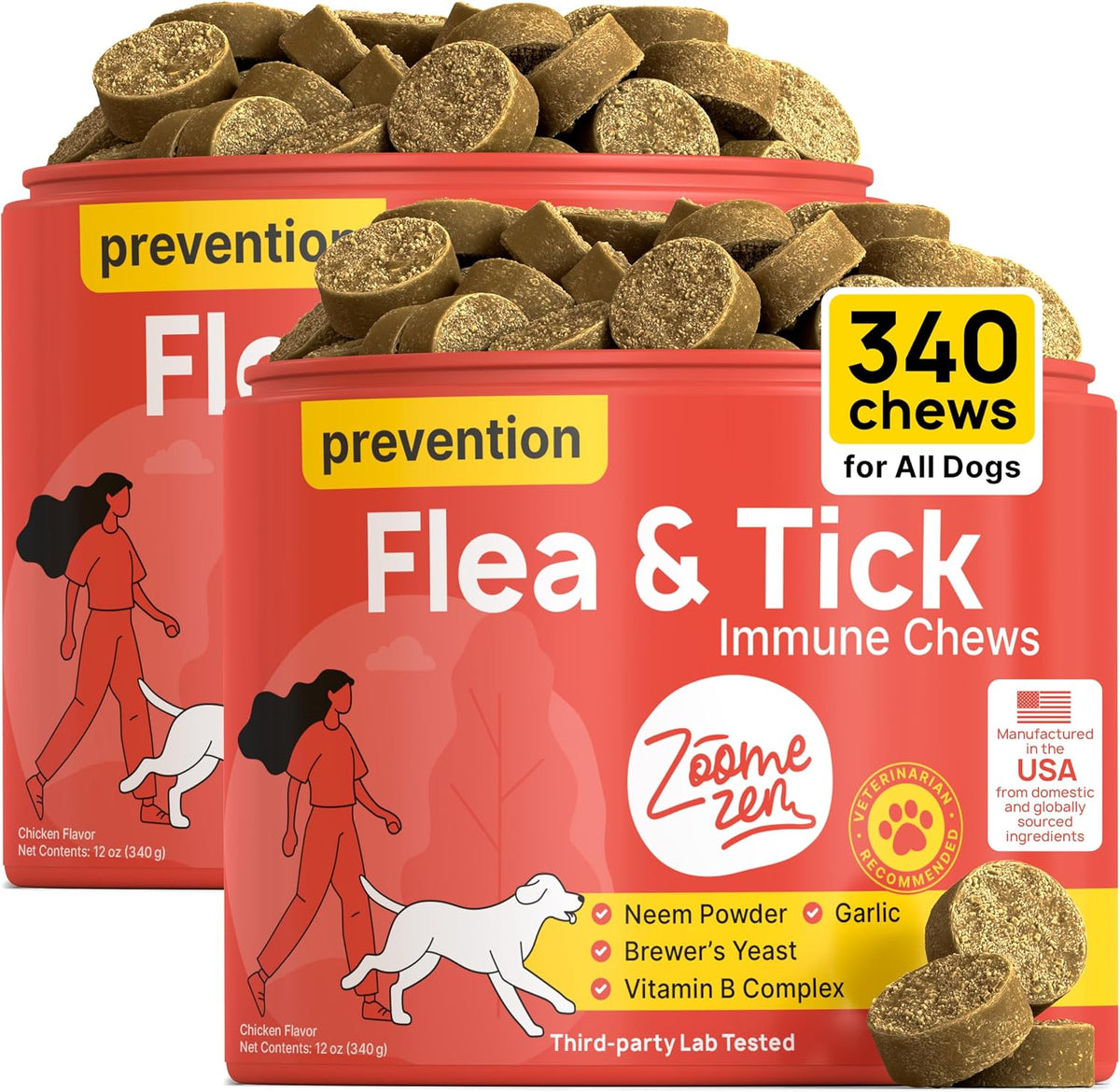 flea and tick prevention for dogs chewable –, main product view