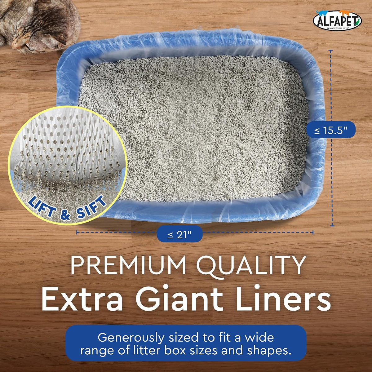 cat litter box sifting liners alfapet - extra, close-up detail
