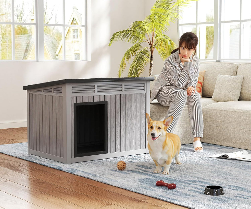 fancyango medium dog house for indoor & outdoor on a desk or shelf