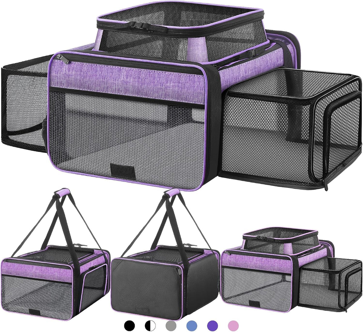top and 2 sides expandable cat carrier 18x13.5x9.5, main product view