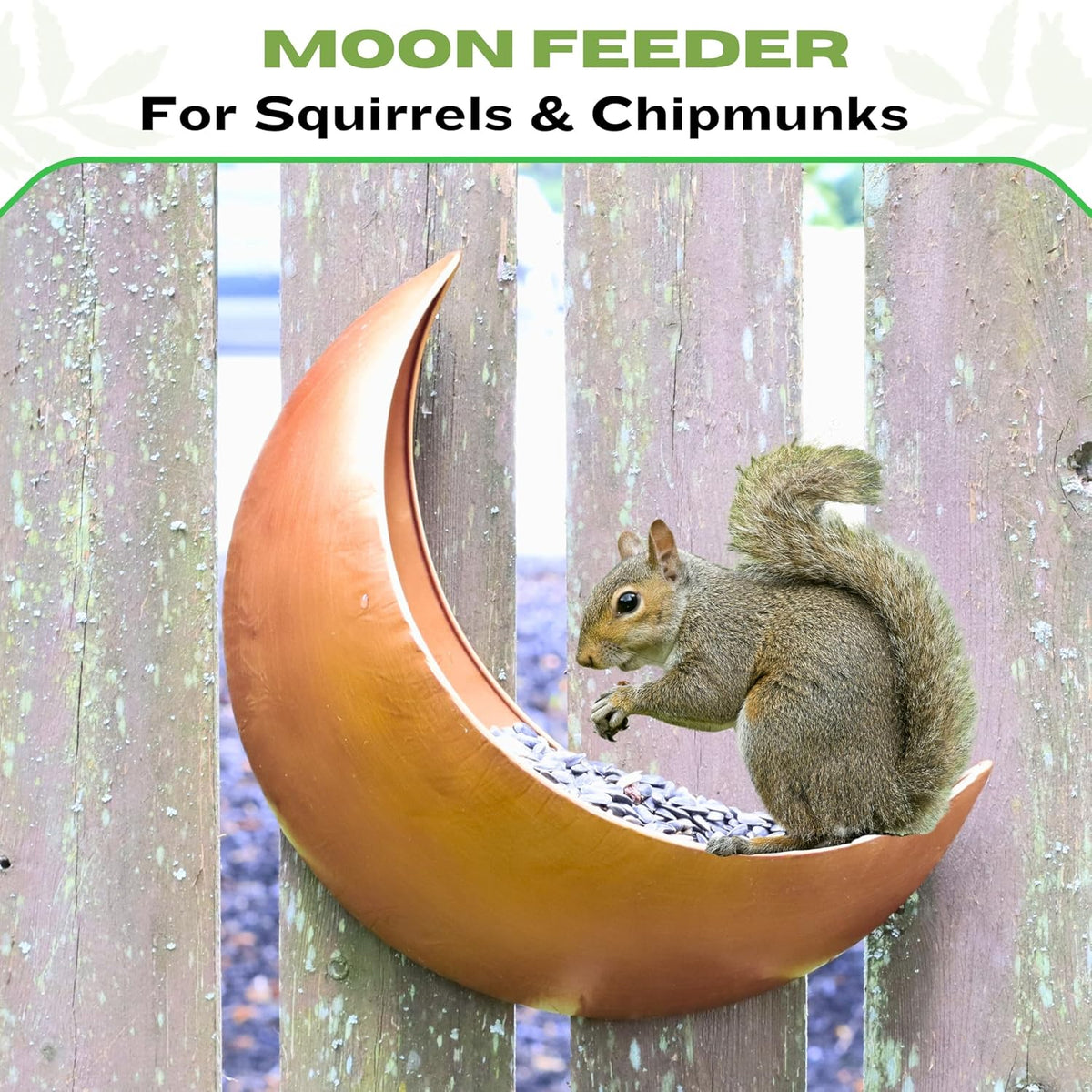 fence & tree mounted moon bird feeder –, side view