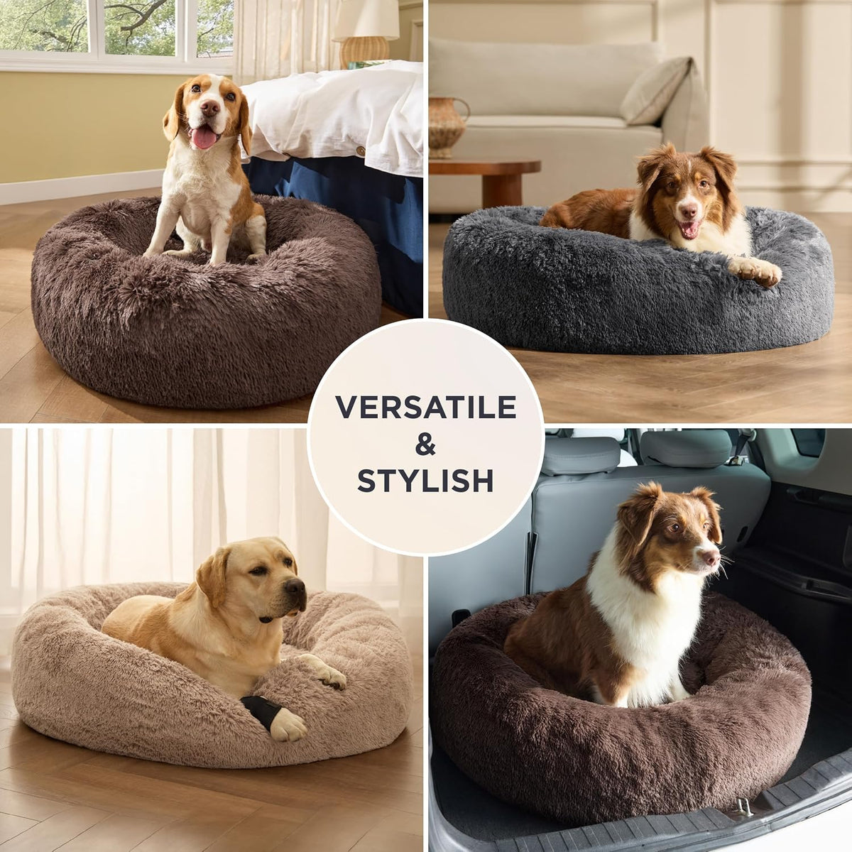 bedsure supportmax® calming xl dog bed extra large showing dimensions