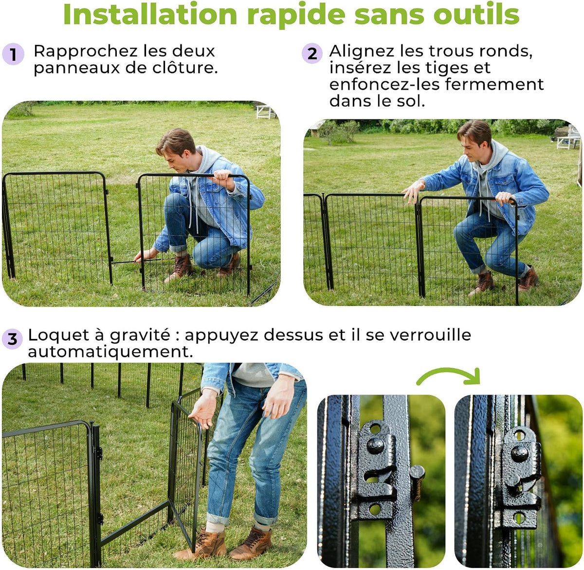 sunsgrove dog playpen outdoor, 40 inch 12 panels, close-up detail