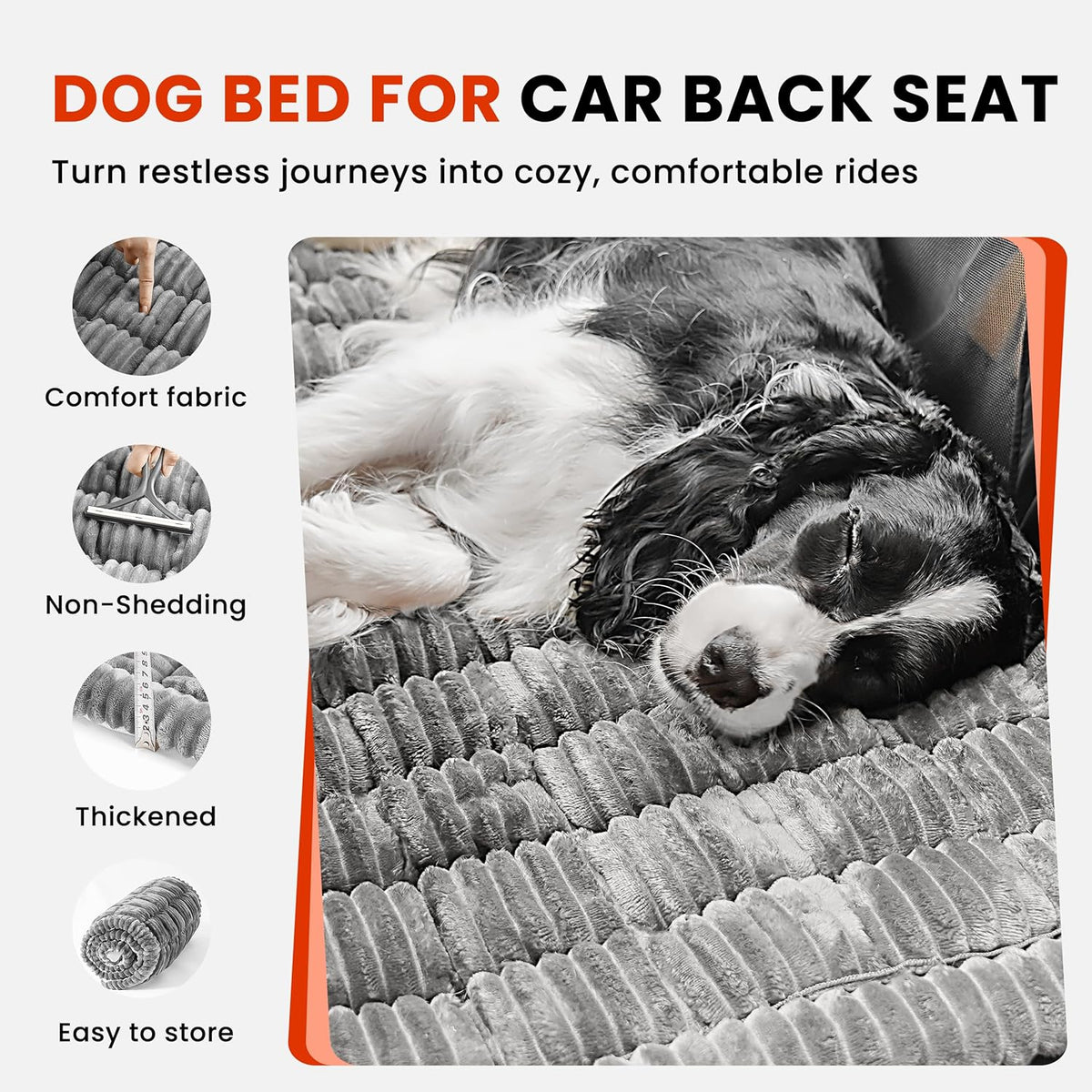 hipetpy backseat dog bed mat for car, non-slip shown in use