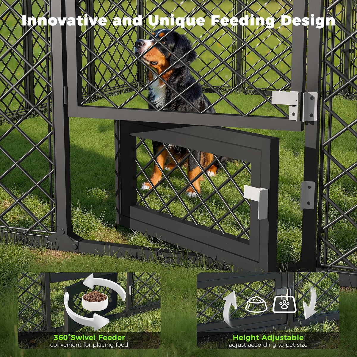 10x14×6.4 ft heavy duty dog kennel outdoor with shown in use