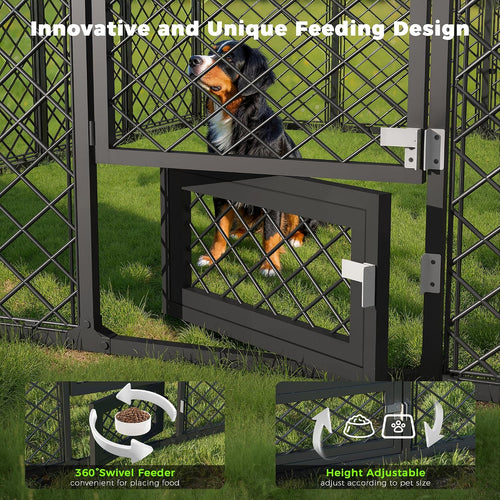 10x14×6.4 ft heavy duty dog kennel outdoor with shown in use