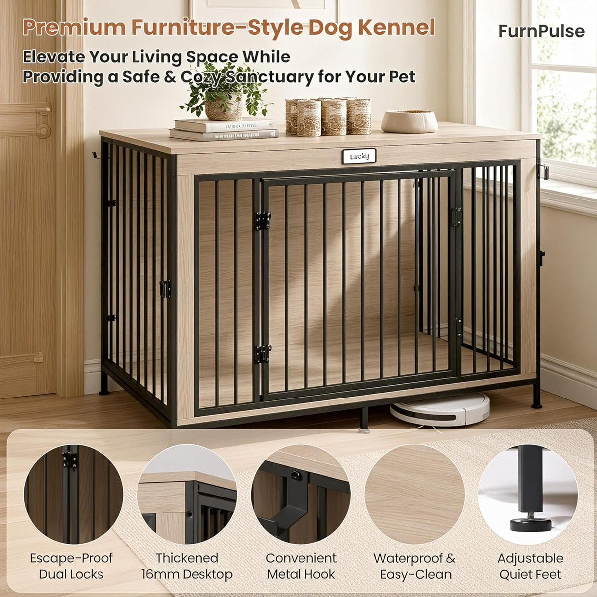 48" xl dog crate furniture for large dogs,farmhouse, package contents