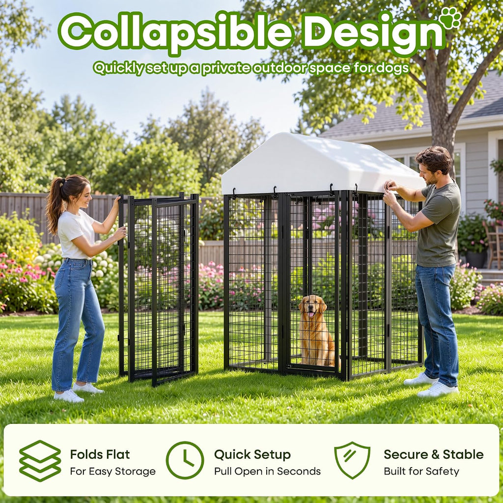 4x4 ft heavy duty outdoor dog kennel for showing dimensions