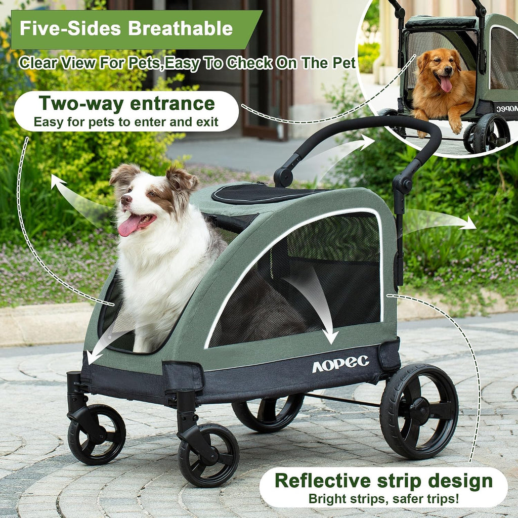 dog stroller for large & medium dogs, dual, close-up detail