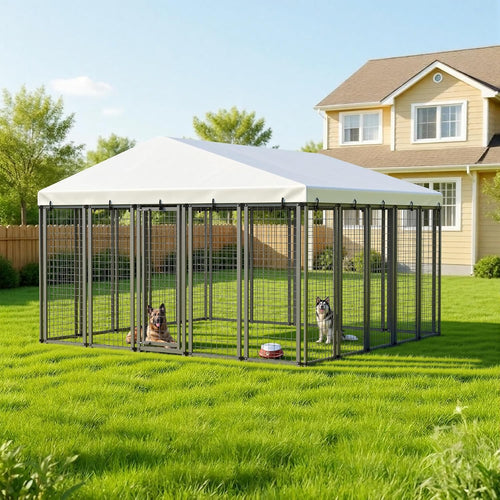 10x10 ft outdoor dog kennel, heavy duty dog, main product view