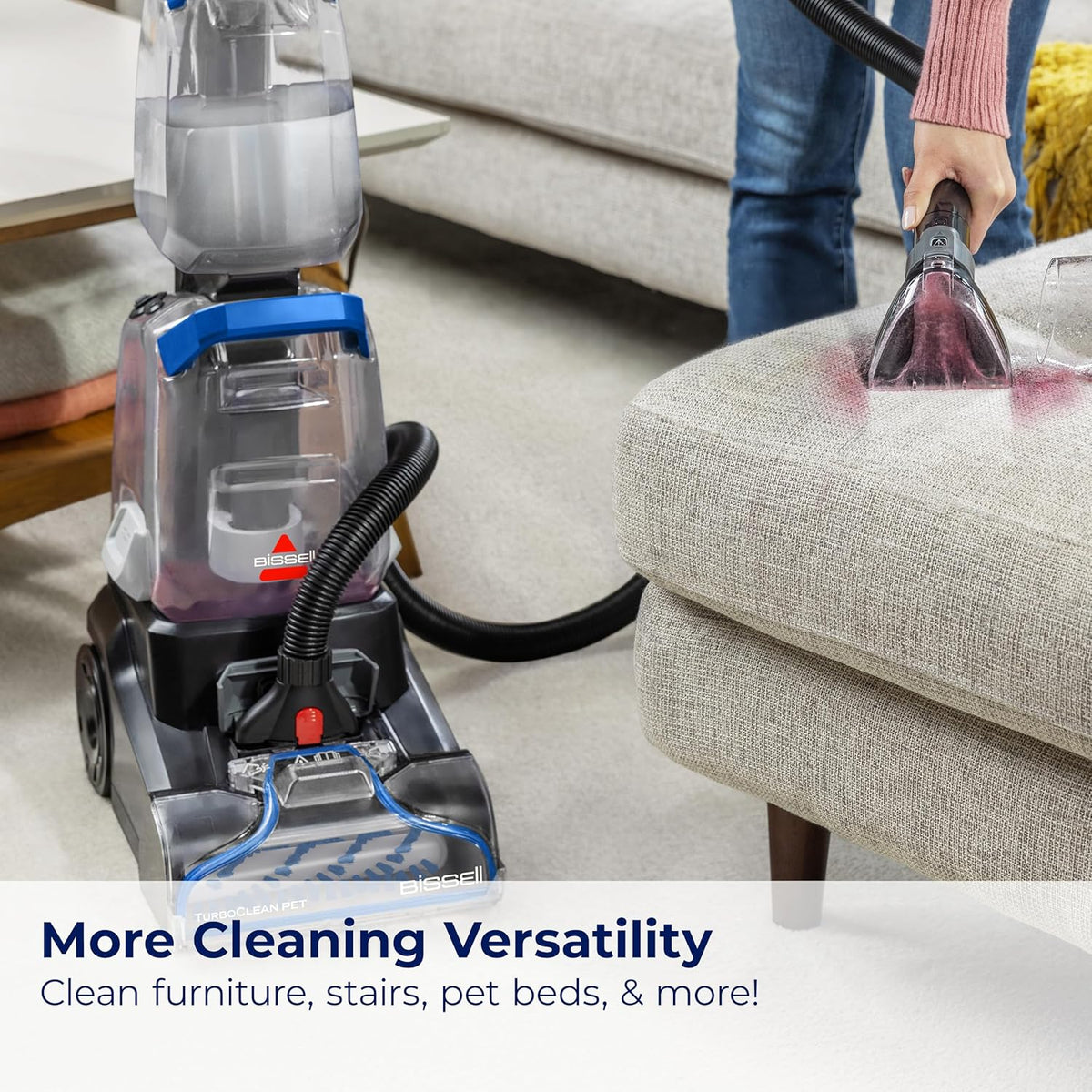 bissell turboclean pet, upright carpet & upholstery cleaner, close-up detail