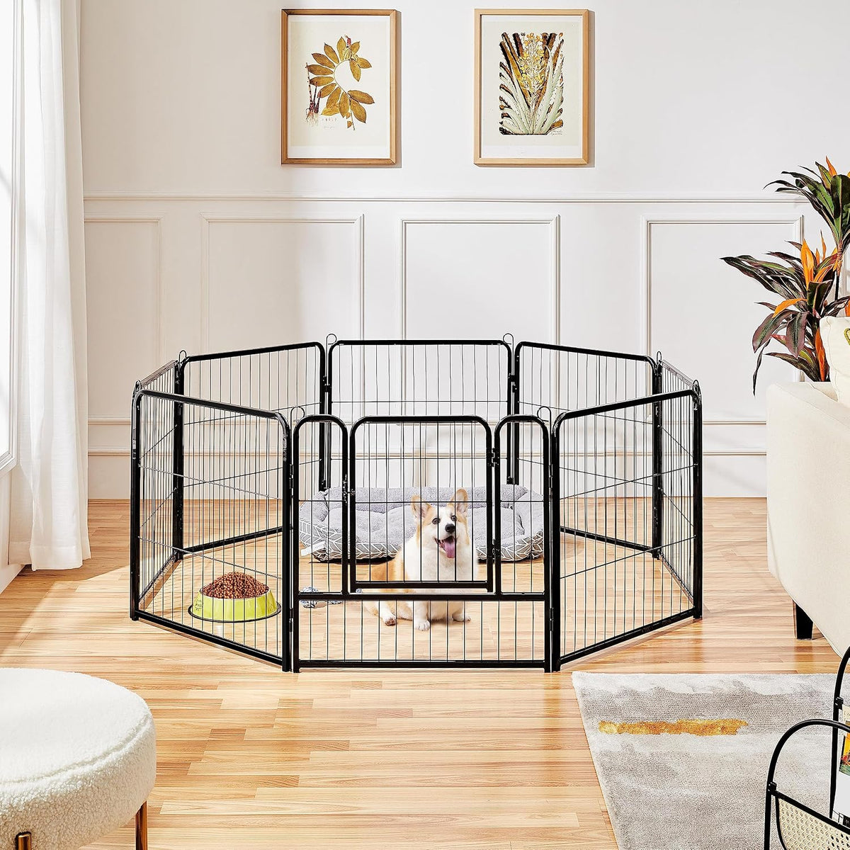 topeakmart dog playpen indoor 24 inch 8 panels, close-up detail
