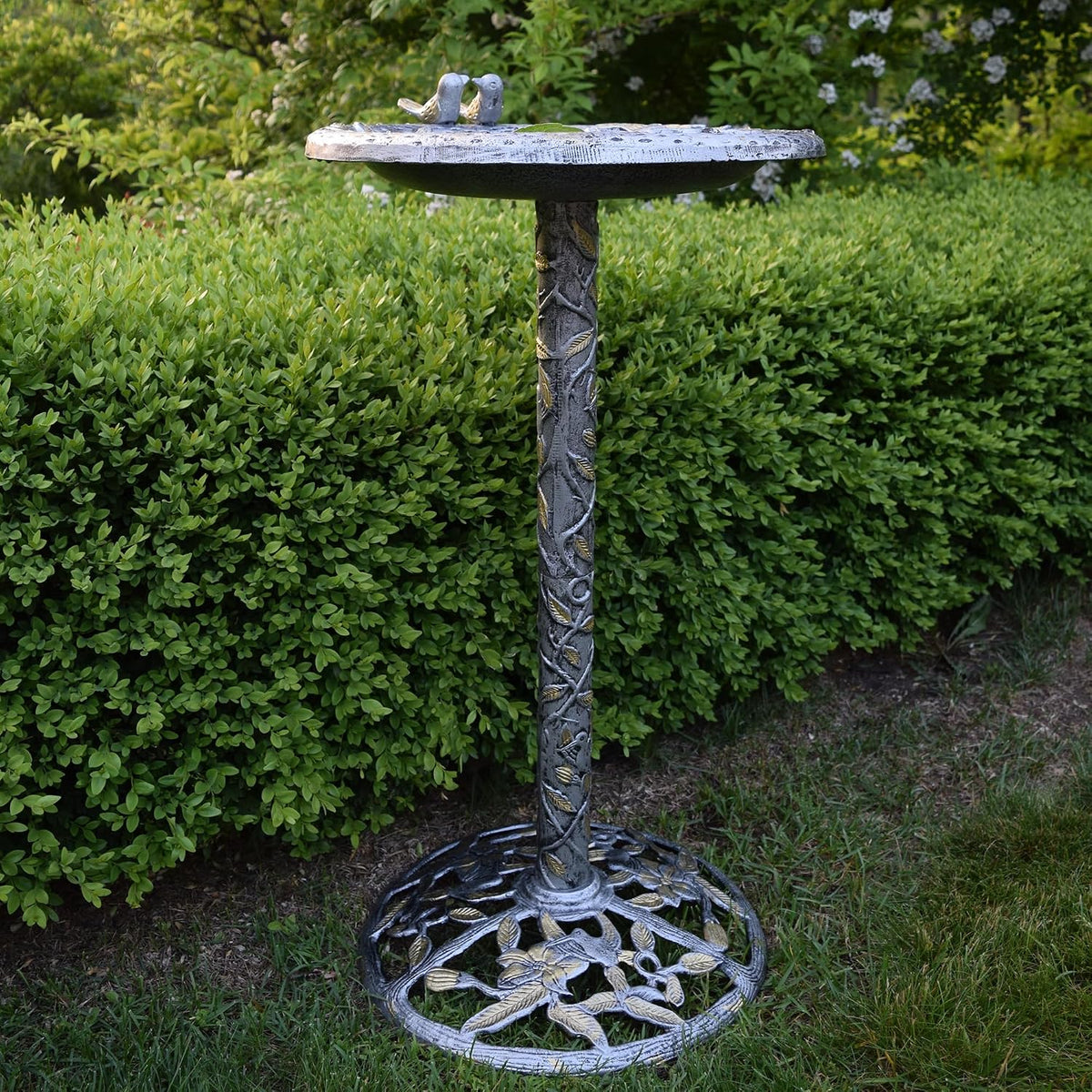 oakland living 5131ap antique pewter hummingbird design aluminum, side view