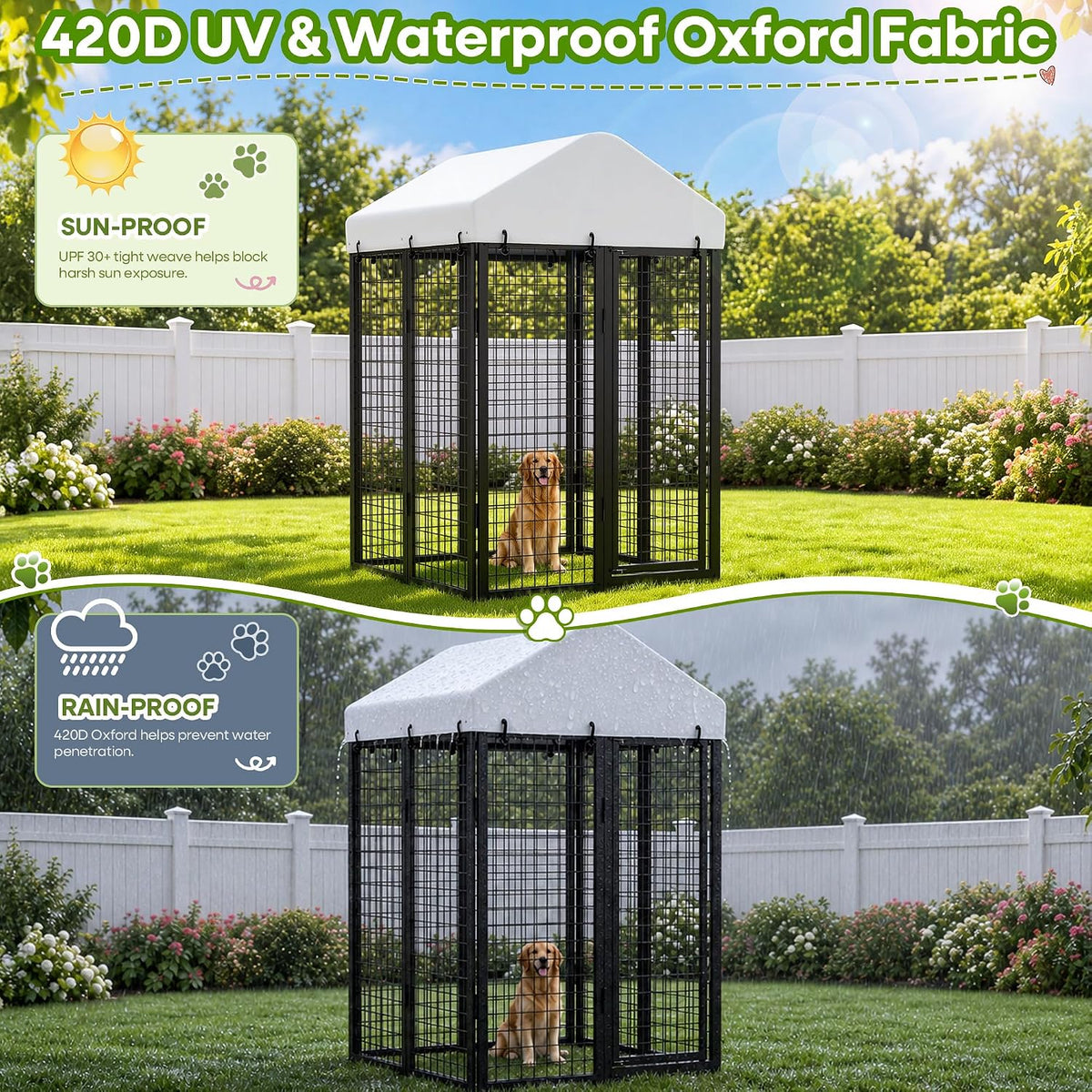 4x4 ft heavy duty outdoor dog kennel for, package contents