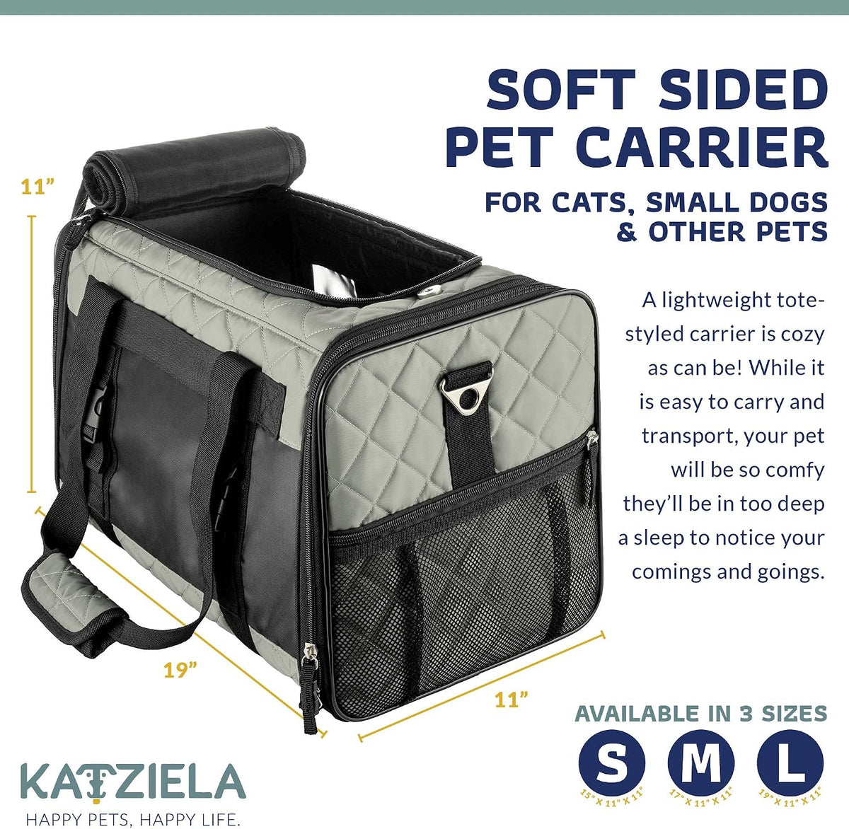 deluxe quilted airline approved pet dog & cat shown in use