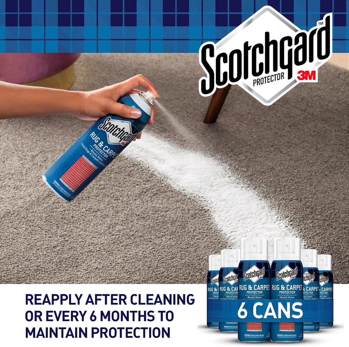 scotchgard carpet & upholstery protector spray, 14 oz, close-up detail