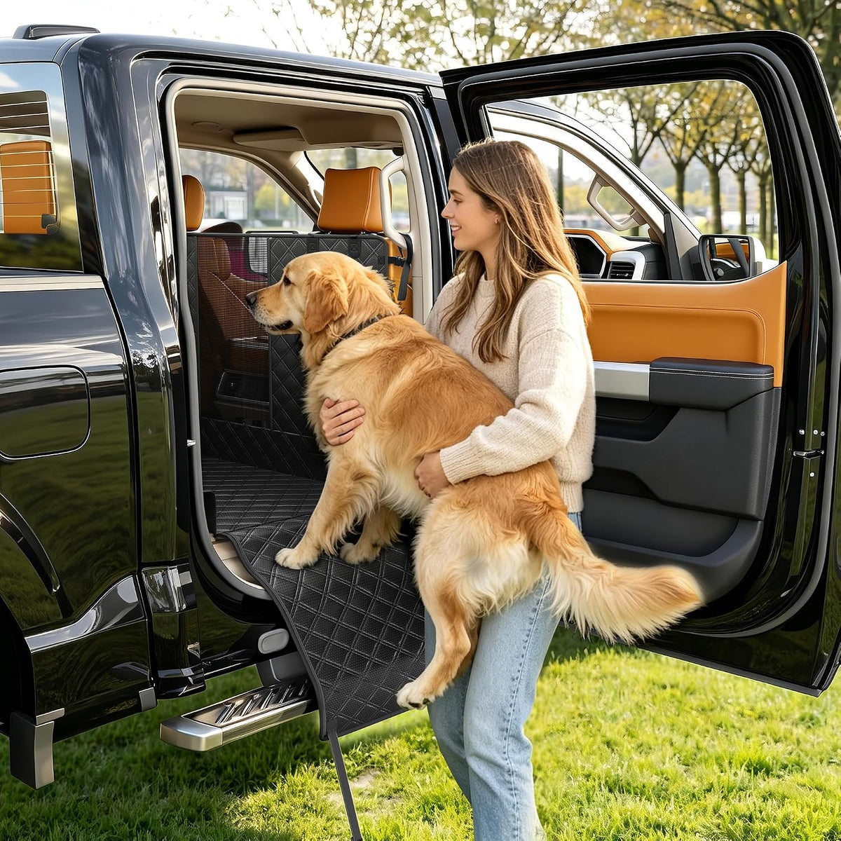 peticon f150 floor cover for crew cab trucks, front angle view
