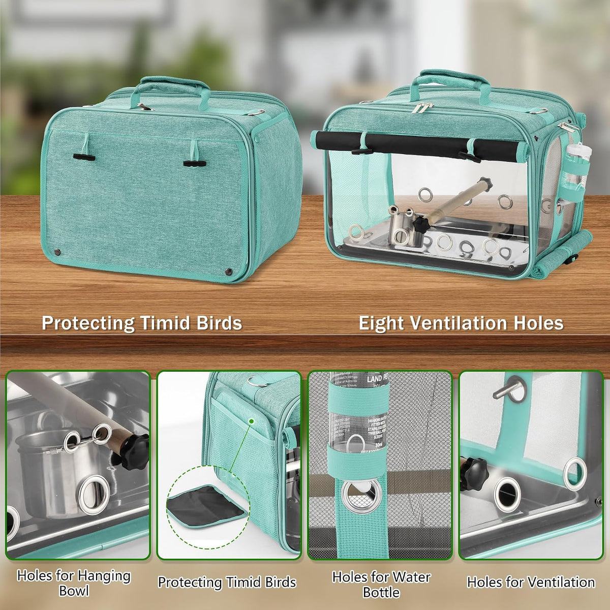 bird carrier airline approved, bird travel cage with, side view