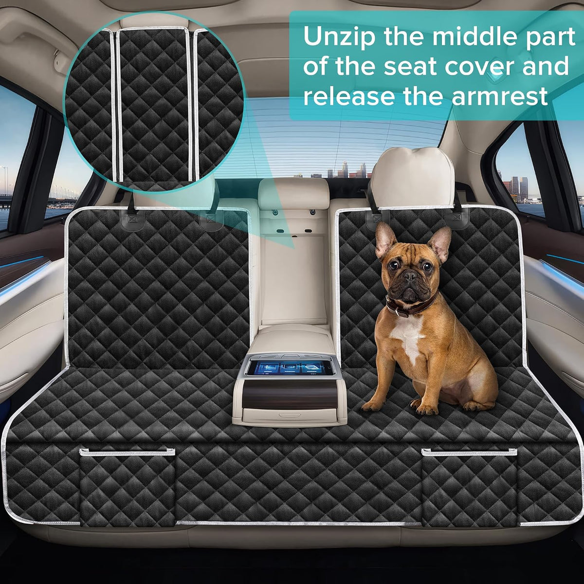 dog car seat cover for audi a4 a5 showing dimensions