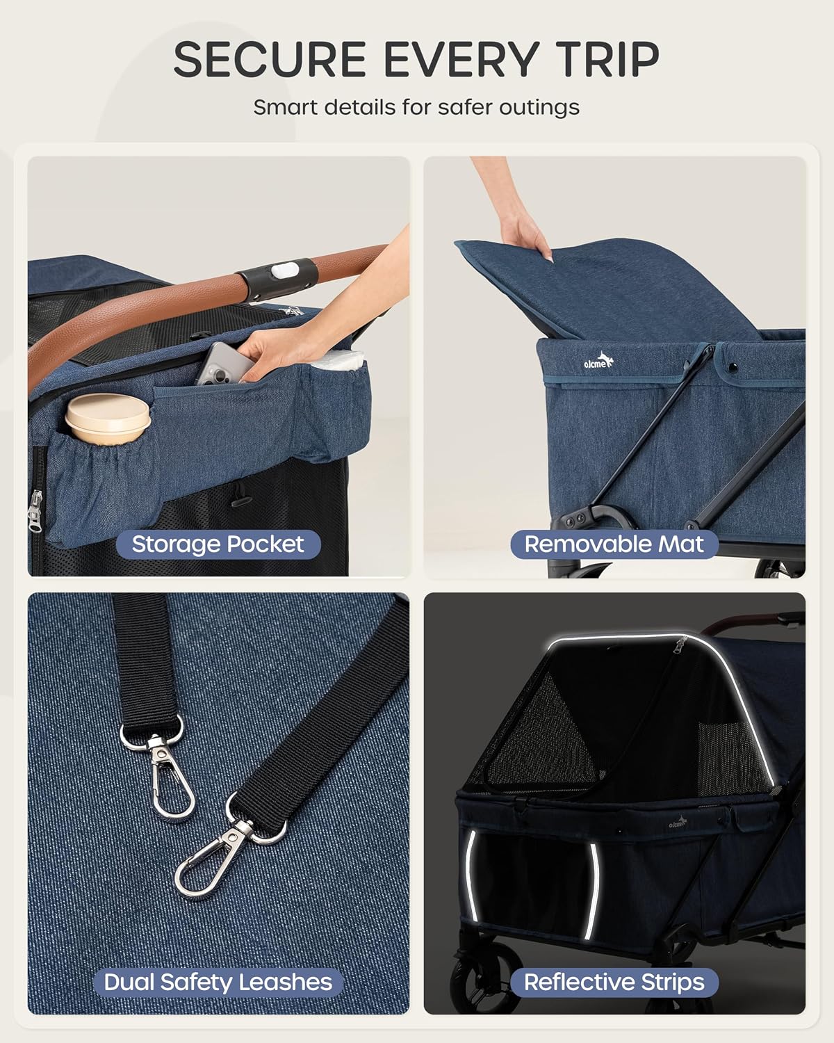 large dog stroller for large dogs up to, front angle view