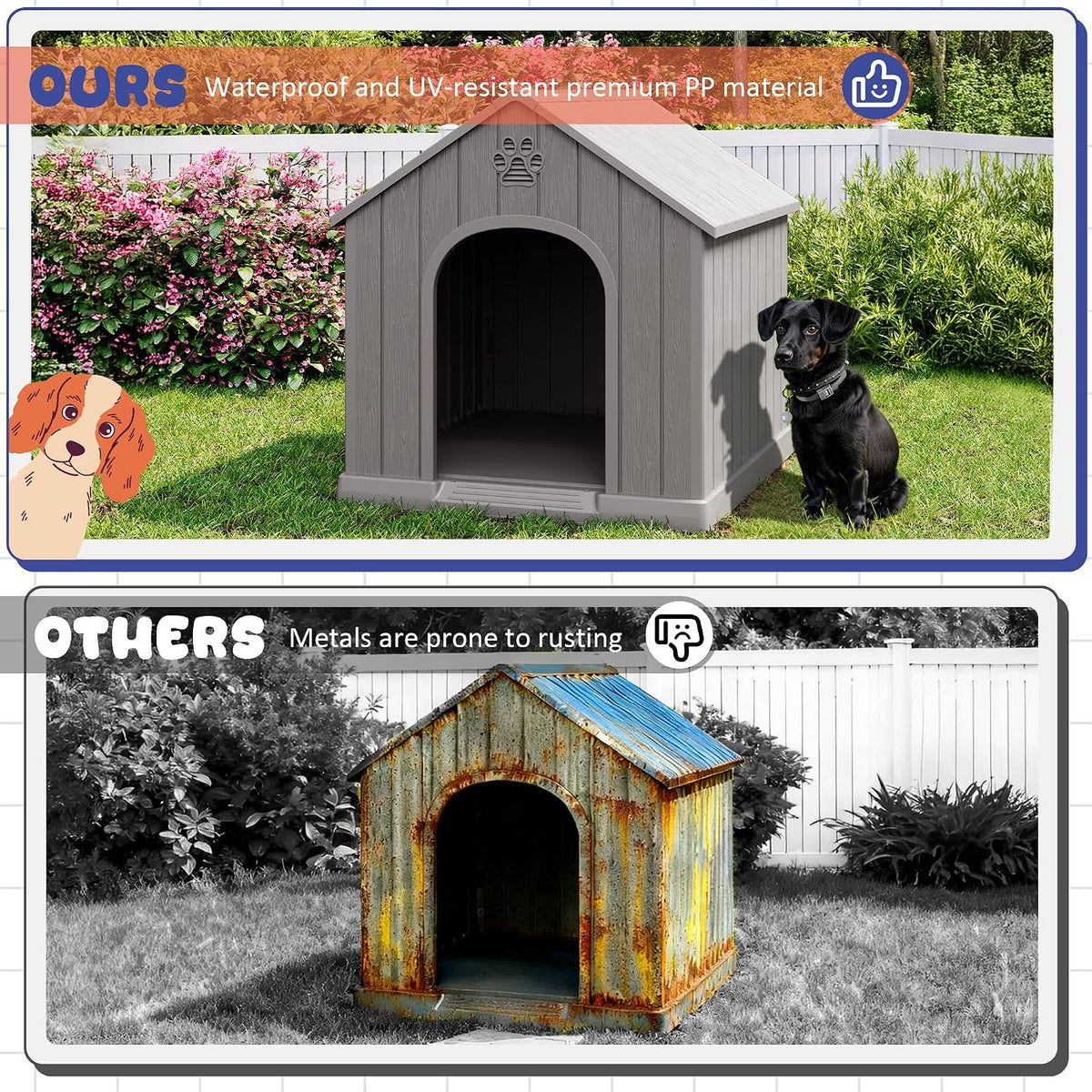 bifanuo outdoor indoor dog house for small &, package contents