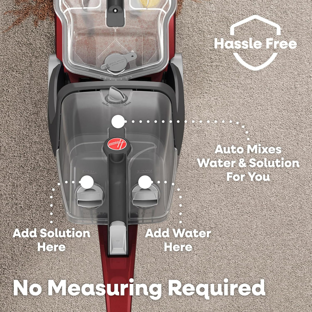 hoover powerscrub deluxe carpet cleaner machine, pet &, side view