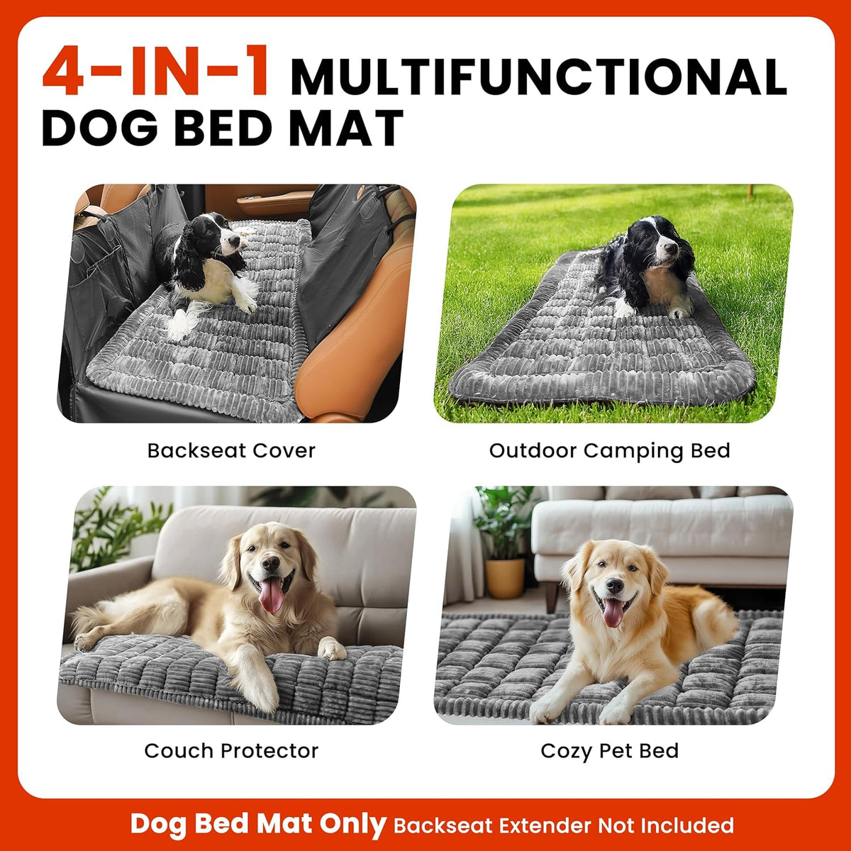 hipetpy backseat dog bed mat for car, non-slip, package contents