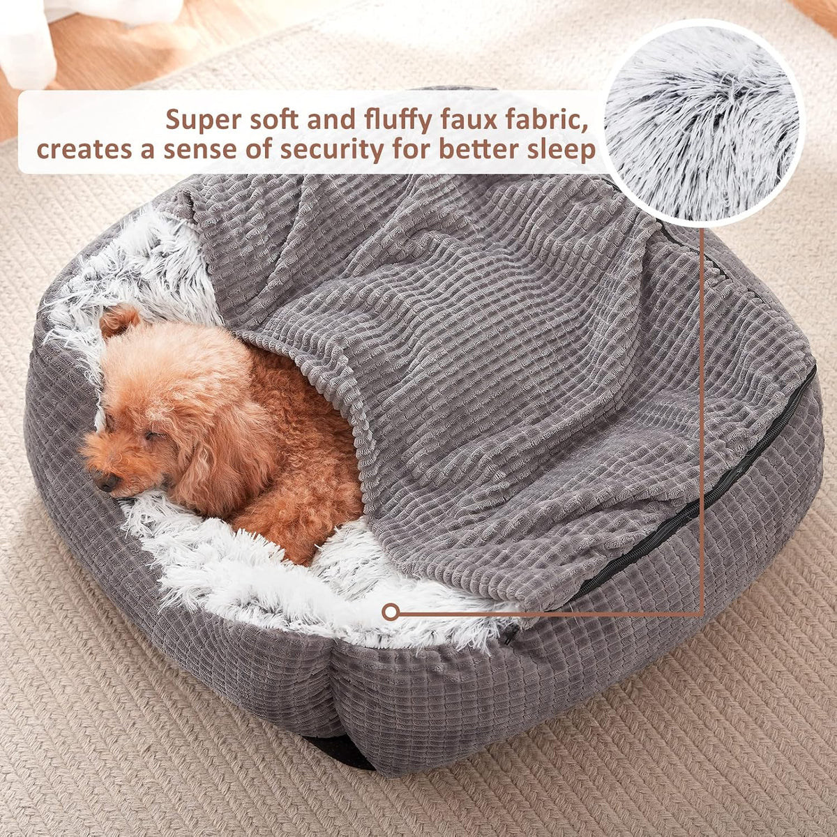 mixjoy dog beds for small medium dogs with, front angle view