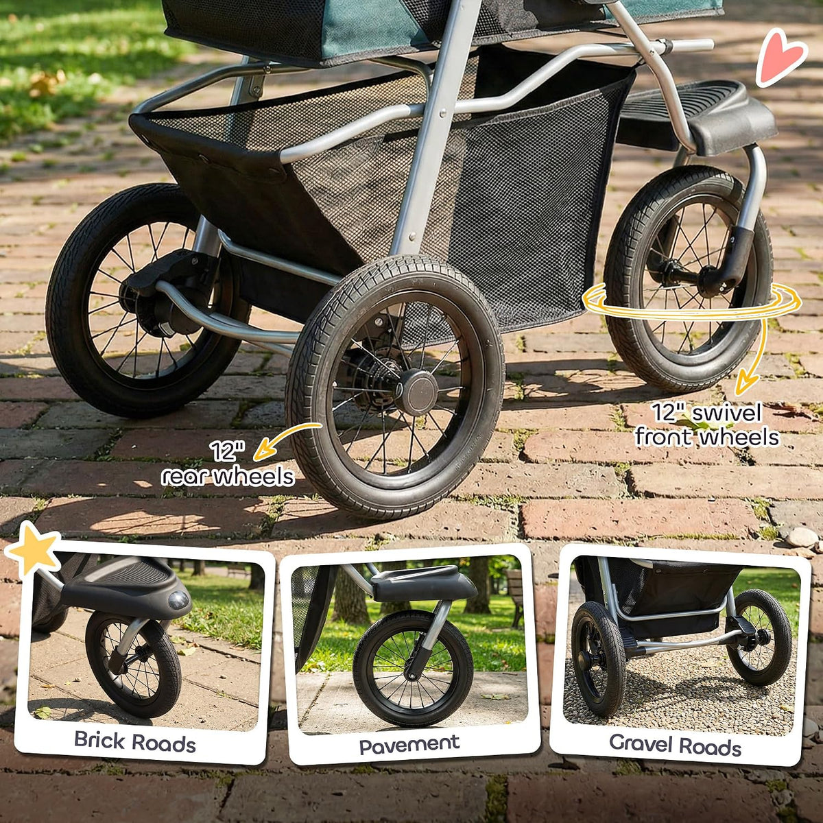 pawhut dog stroller for small dogs 3 wheel, package contents