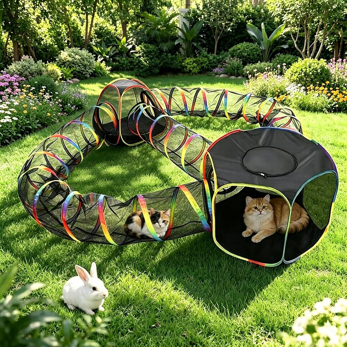 cypherx outdoor rainbow cat enclosure, 5 in 1, main product view