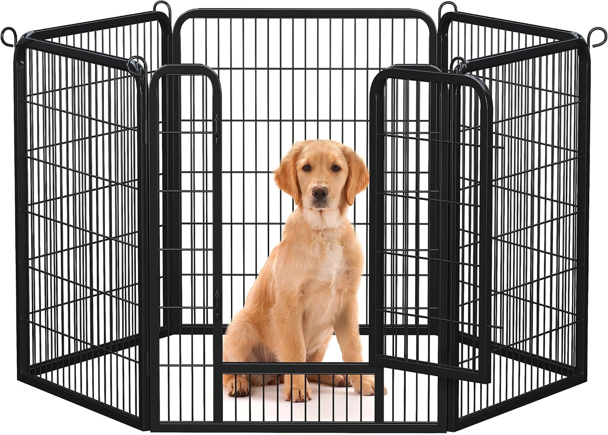 yaheetech 40" h 6-panel extra wide dog playpen, main product view