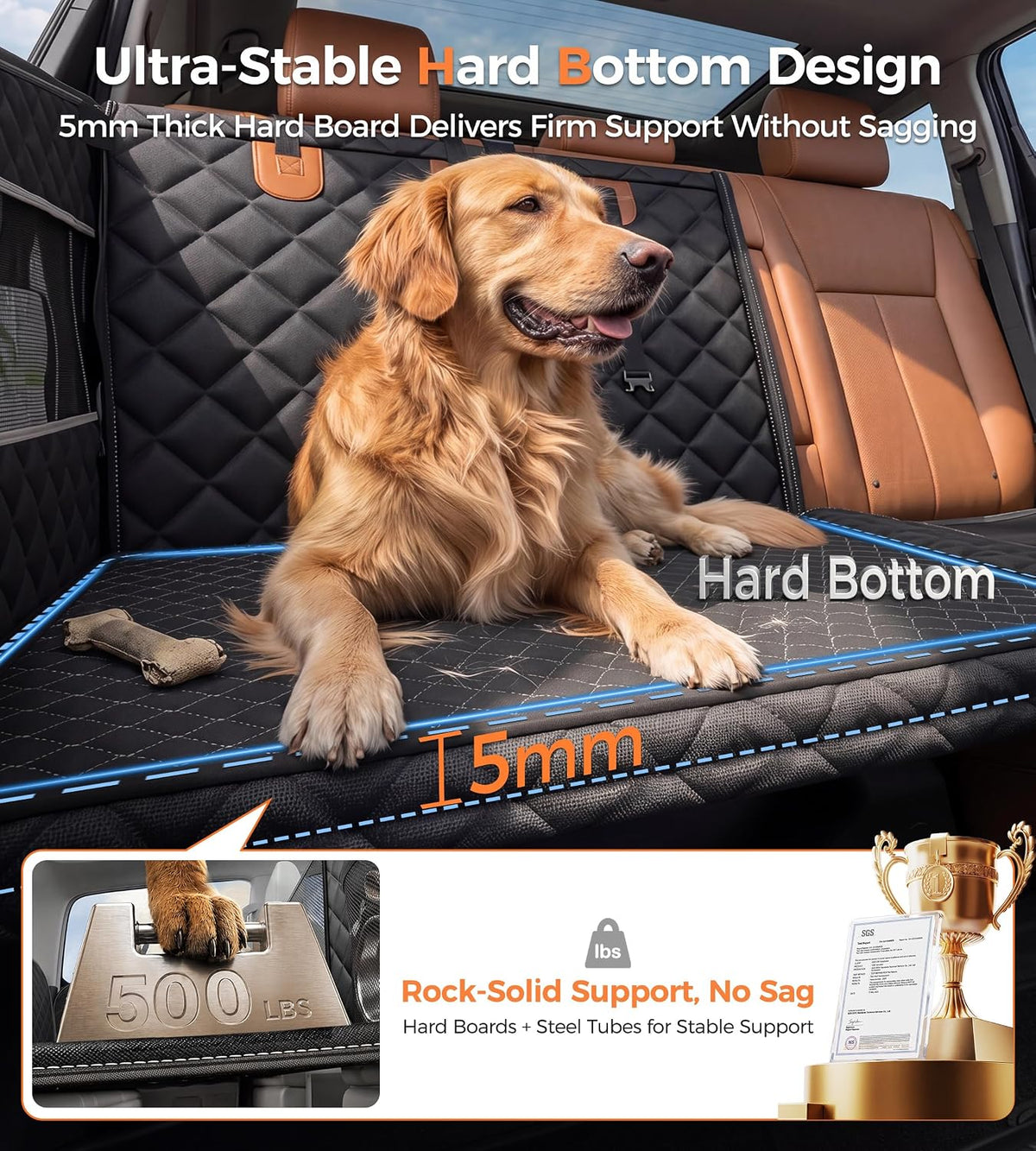 doglike heavy duty dog car seat for back, close-up detail