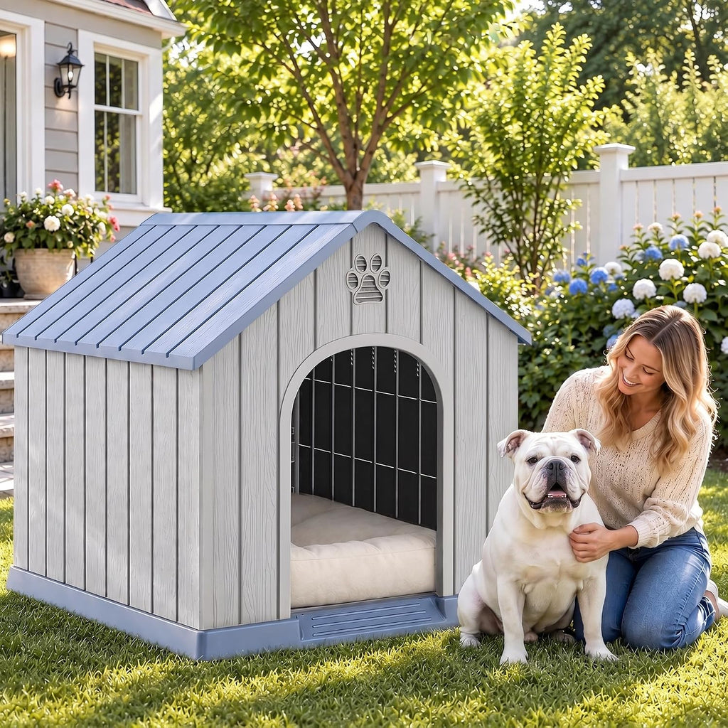 drato 26" small dog house outdoor weatherproof indoor shown in use