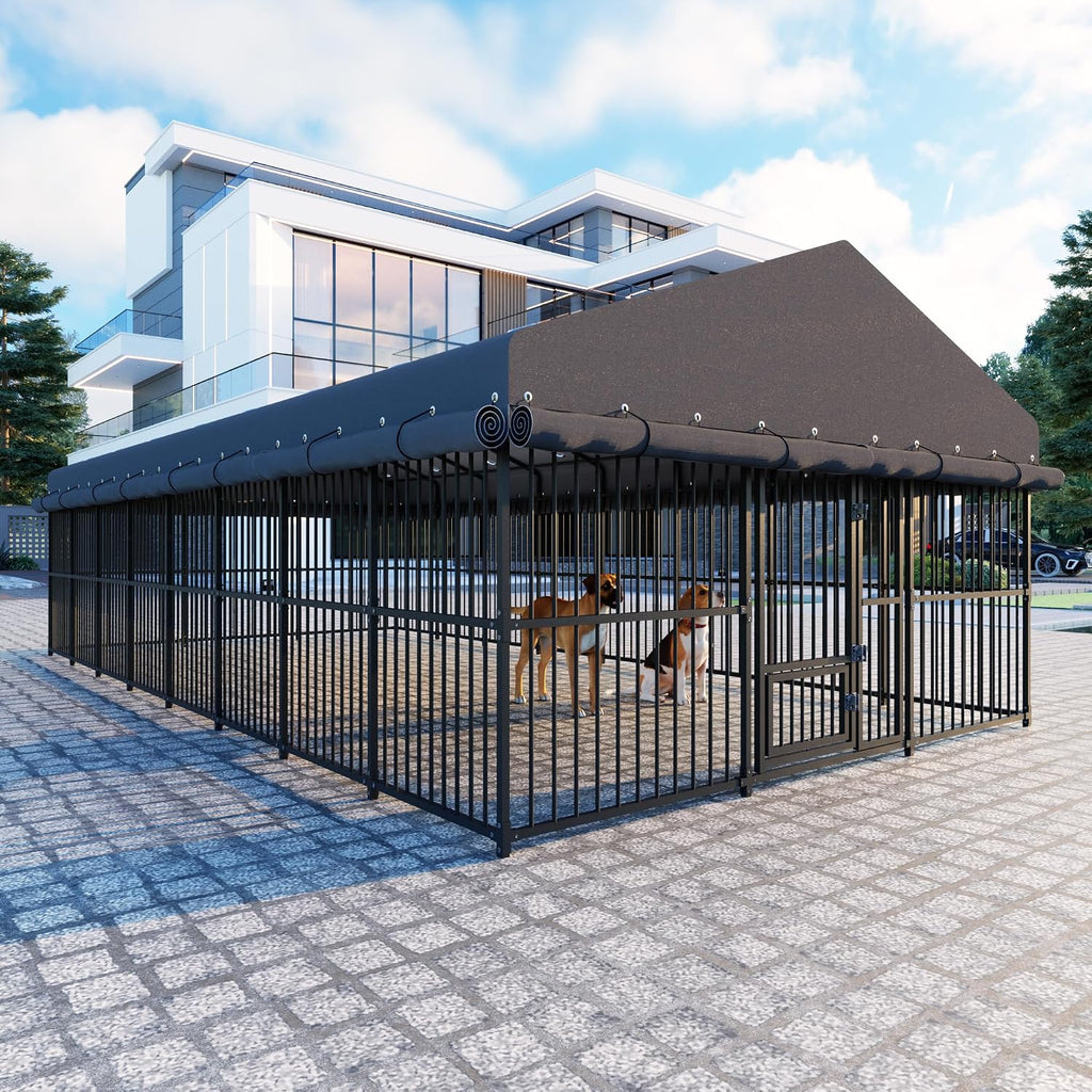 10x20x6.5 ft large dog kennel, outdoor dog enclosure, main product view