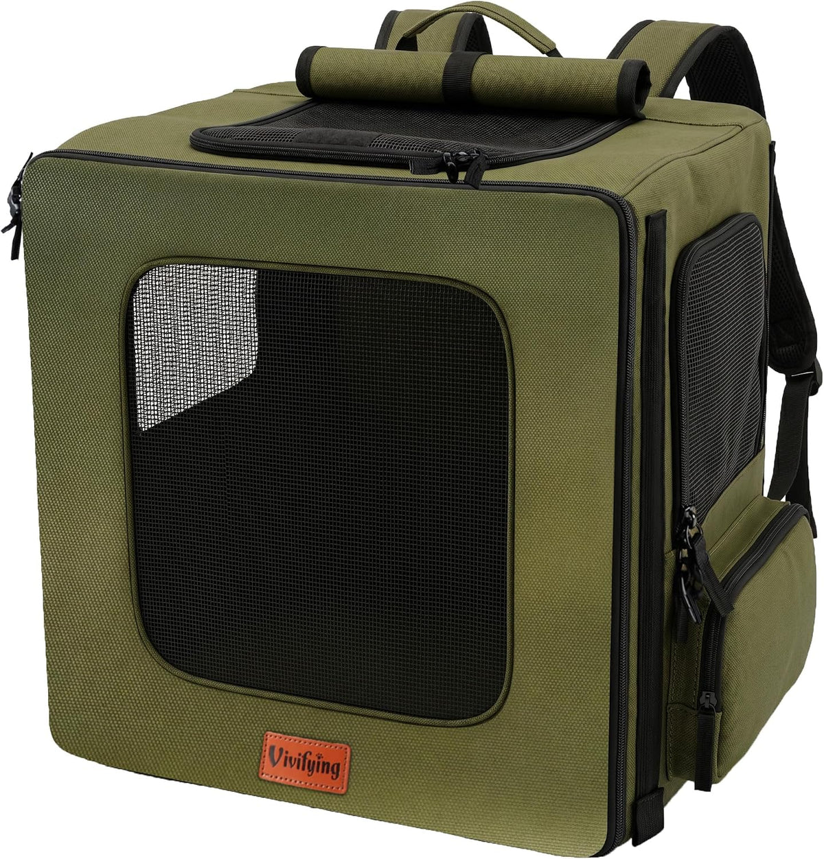 vivifying dog backpack carrier, 16.5"×15"×10.6" breathable pet backpack, main product view