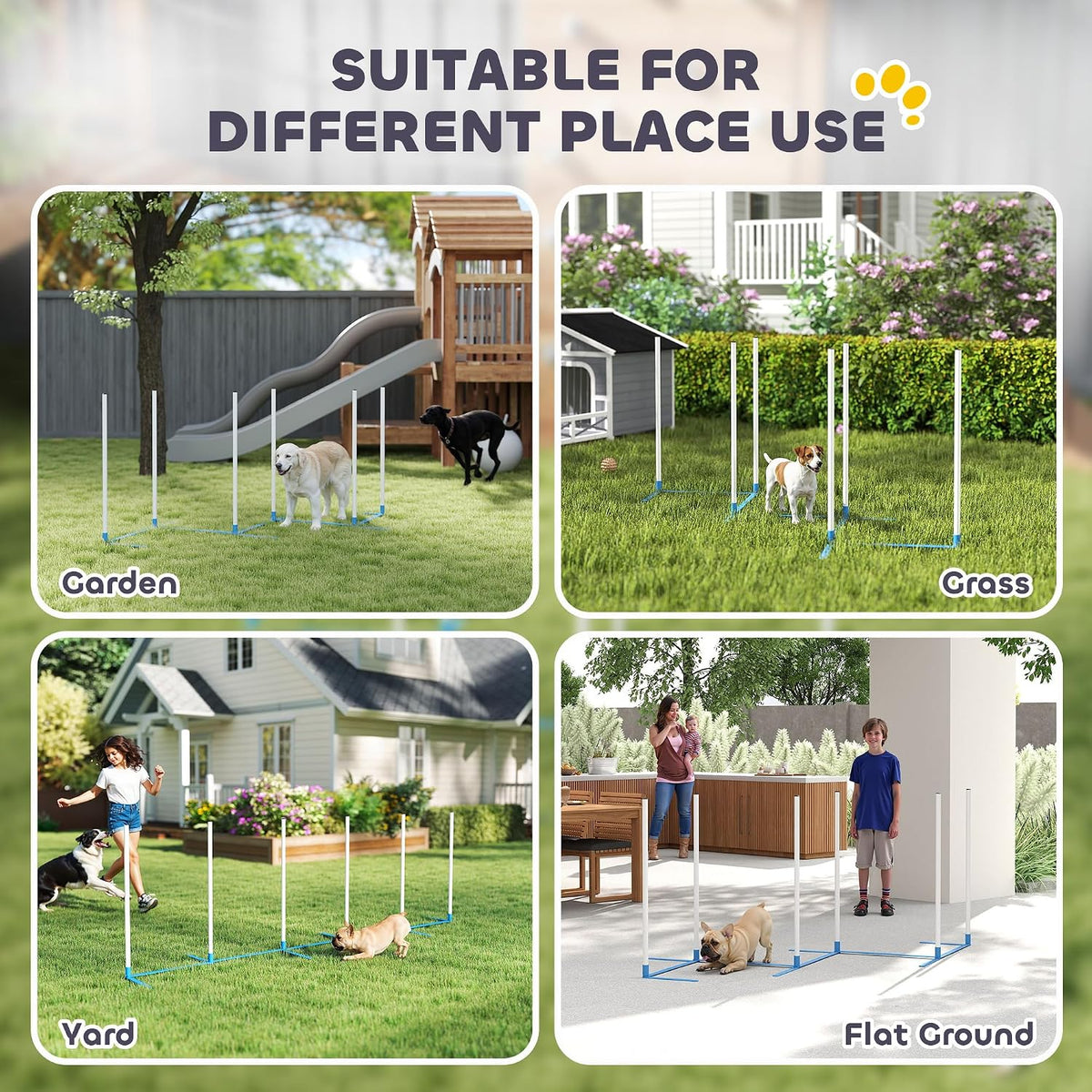 pawhut dog agility training equipment set with weave, package contents