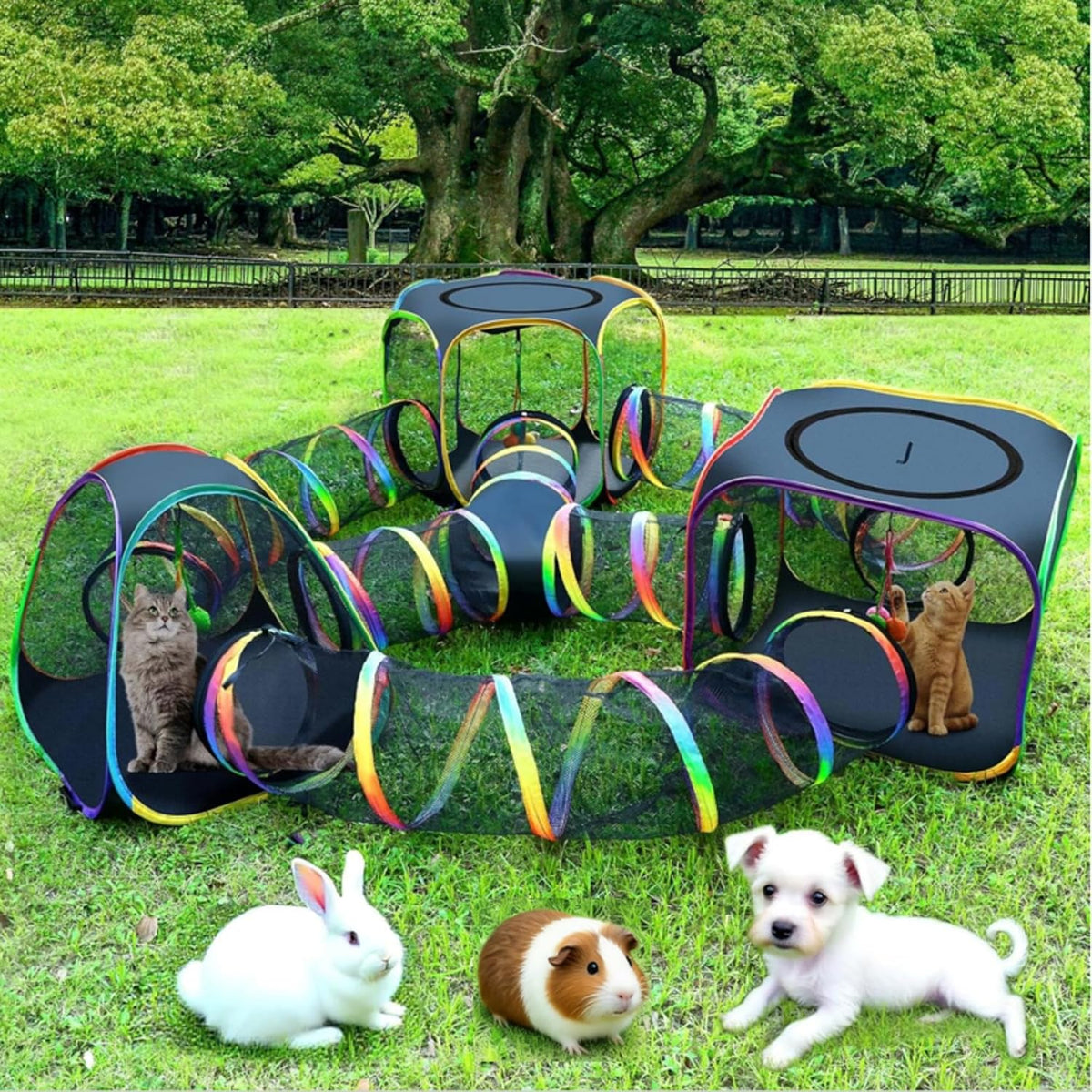 cypherx outdoor cat enclosure, portable cat tent with, front angle view