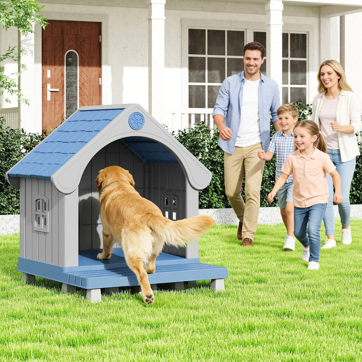 bifanuo dog house outdoor weatherproof with porch for, package contents