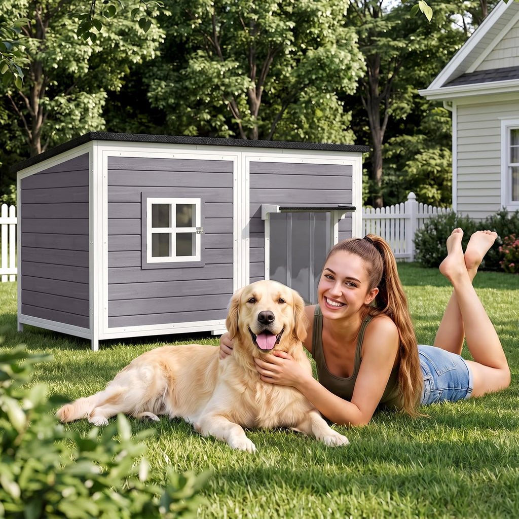 59" extra large outdoor dog house with insulated, view 10