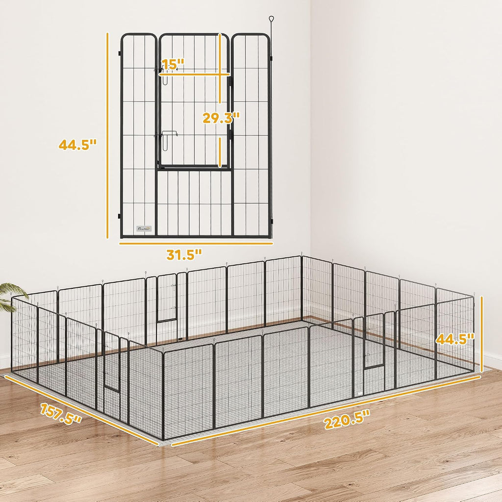 pawhut dog playpen with lockable door for large on a desk or shelf