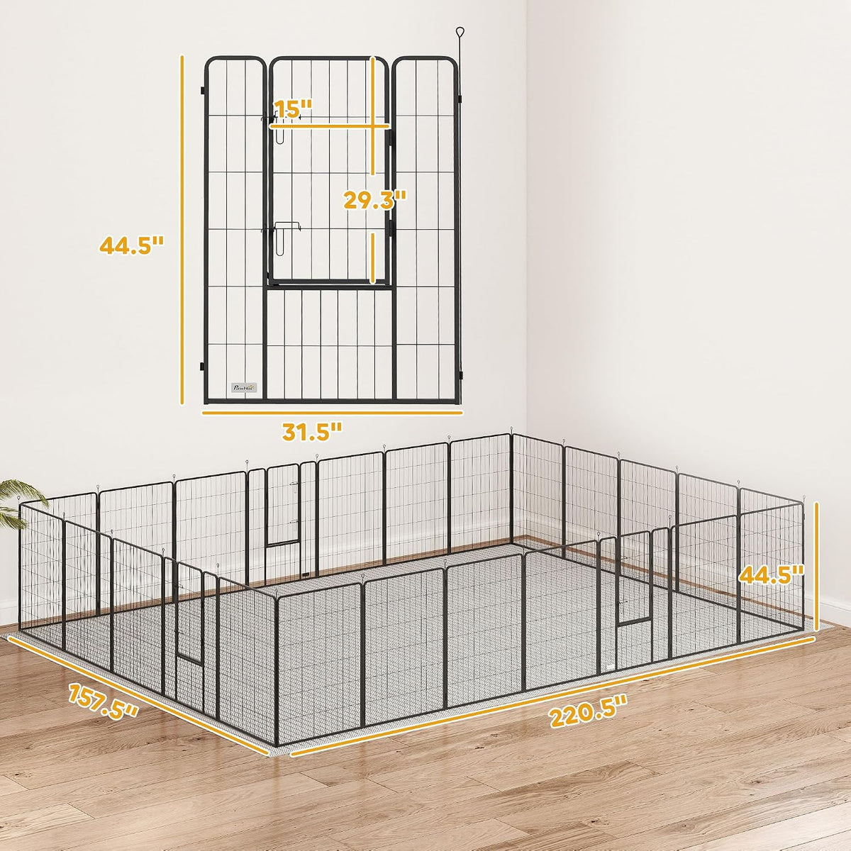 pawhut dog playpen with lockable door for large on a desk or shelf